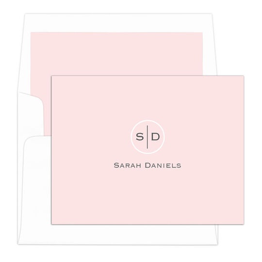 Circle Initials Folded Note Cards